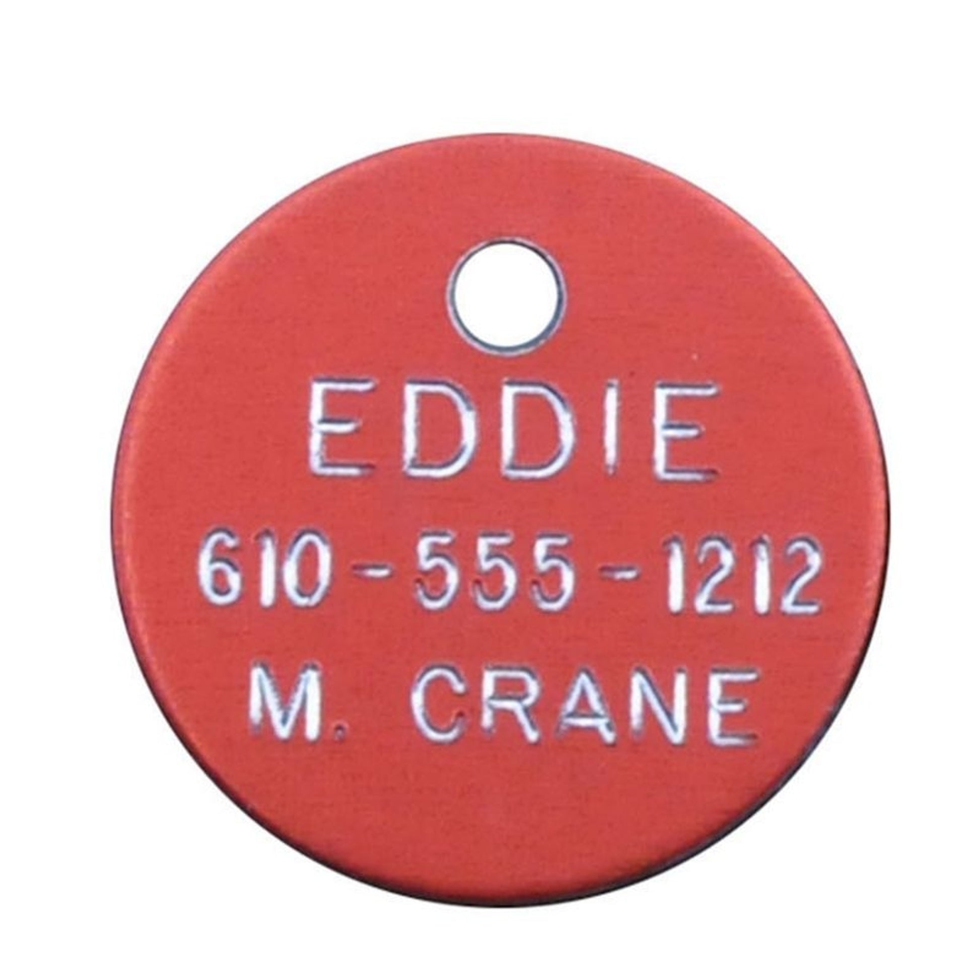 Personalized 7/8in Round Aluminum Tag Blue