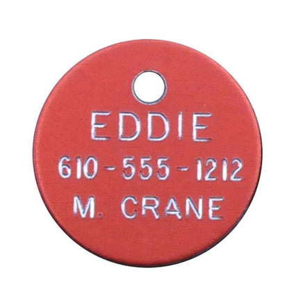 Personalized 7/8in Round Aluminum Tag Blue