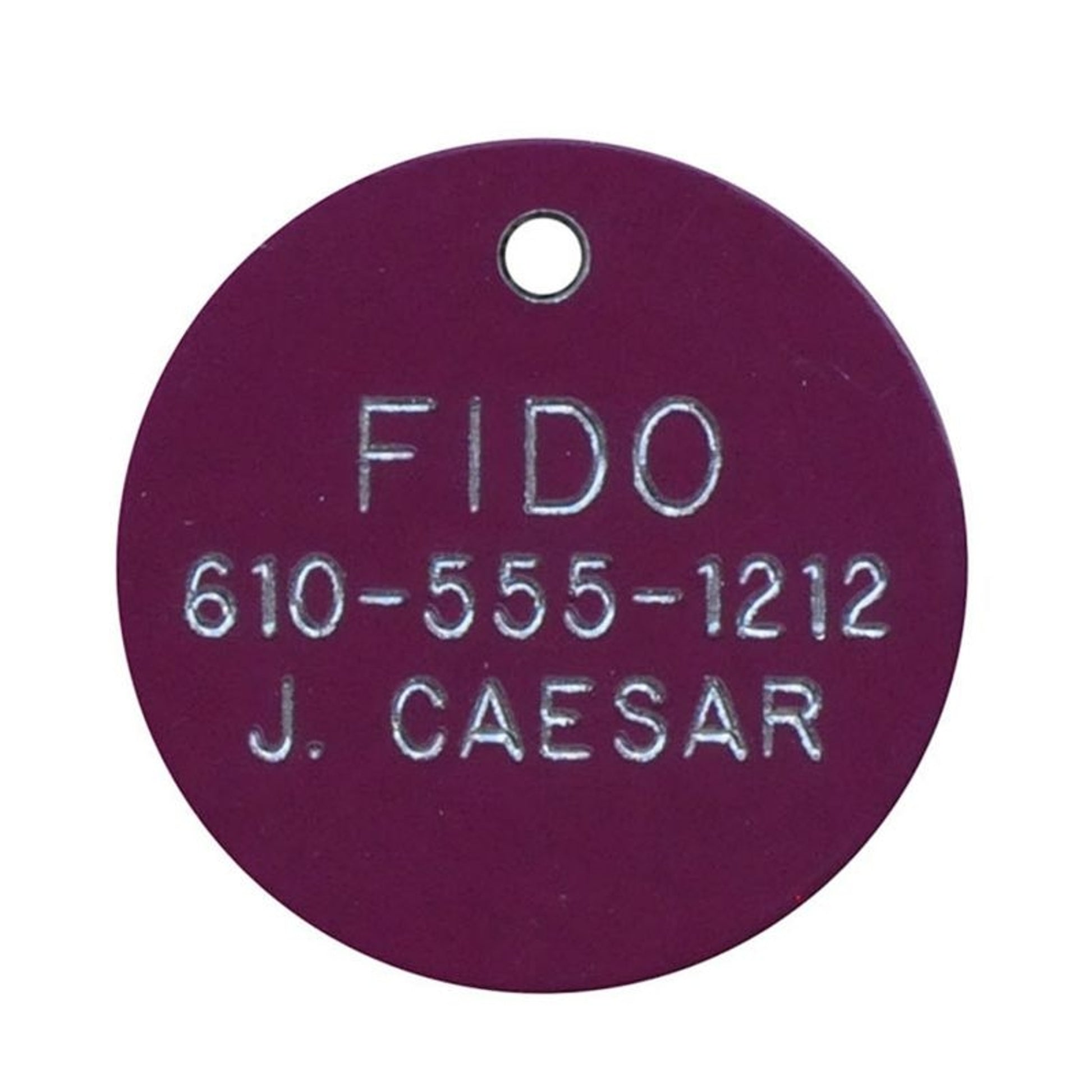 Personalized 1 1/4in Round Aluminum Tag Blue