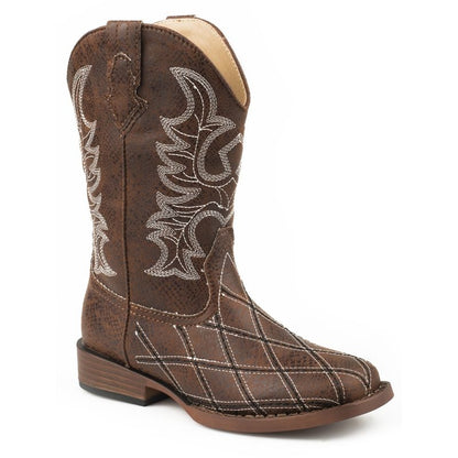 Roper Youth Diamond Checked Western Boots