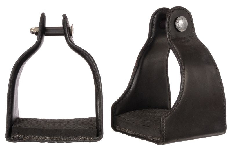 Royal King 1" Leather Covered Padded Endurance Stirrups