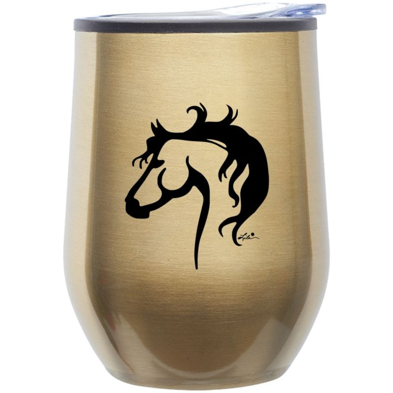 AWST Int'l Stainless Steel Wine Tumbler with "Lila" Horse Head