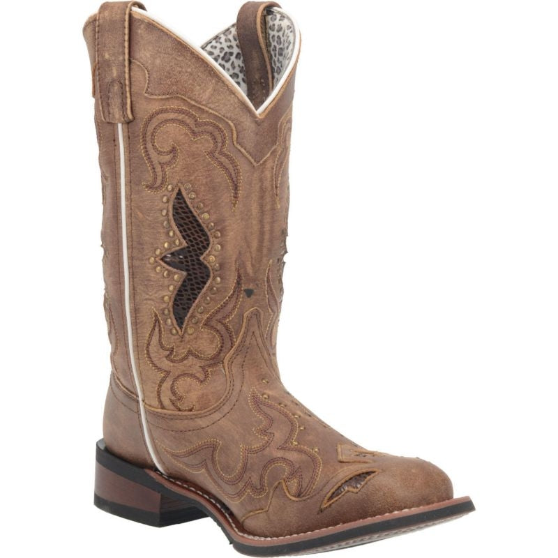 Laredo Ladies Spellbound Sq Toe Boots 8.5 B Tan