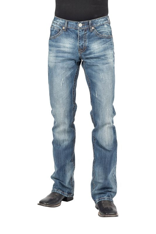 Stetson Mens Curved X Contrast Stitch Jeans 30x40
