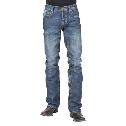 Stetson Mens 1014 Rocks Fit V Deco Stitch Pocket Lower Rise Jeans
