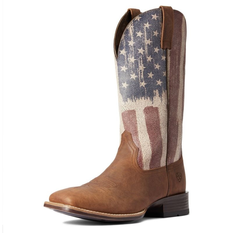 Ariat Mens Patriot Ultra Boots 9 D Brown Flag