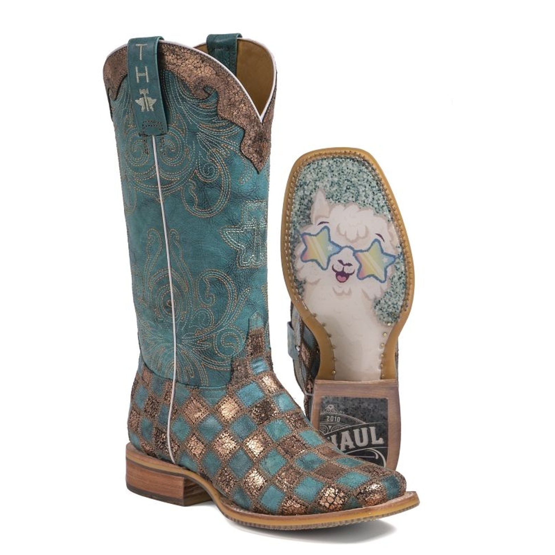 Tin Haul Ladies Square Toe Boots - No Prob-Lama with Lama Sole