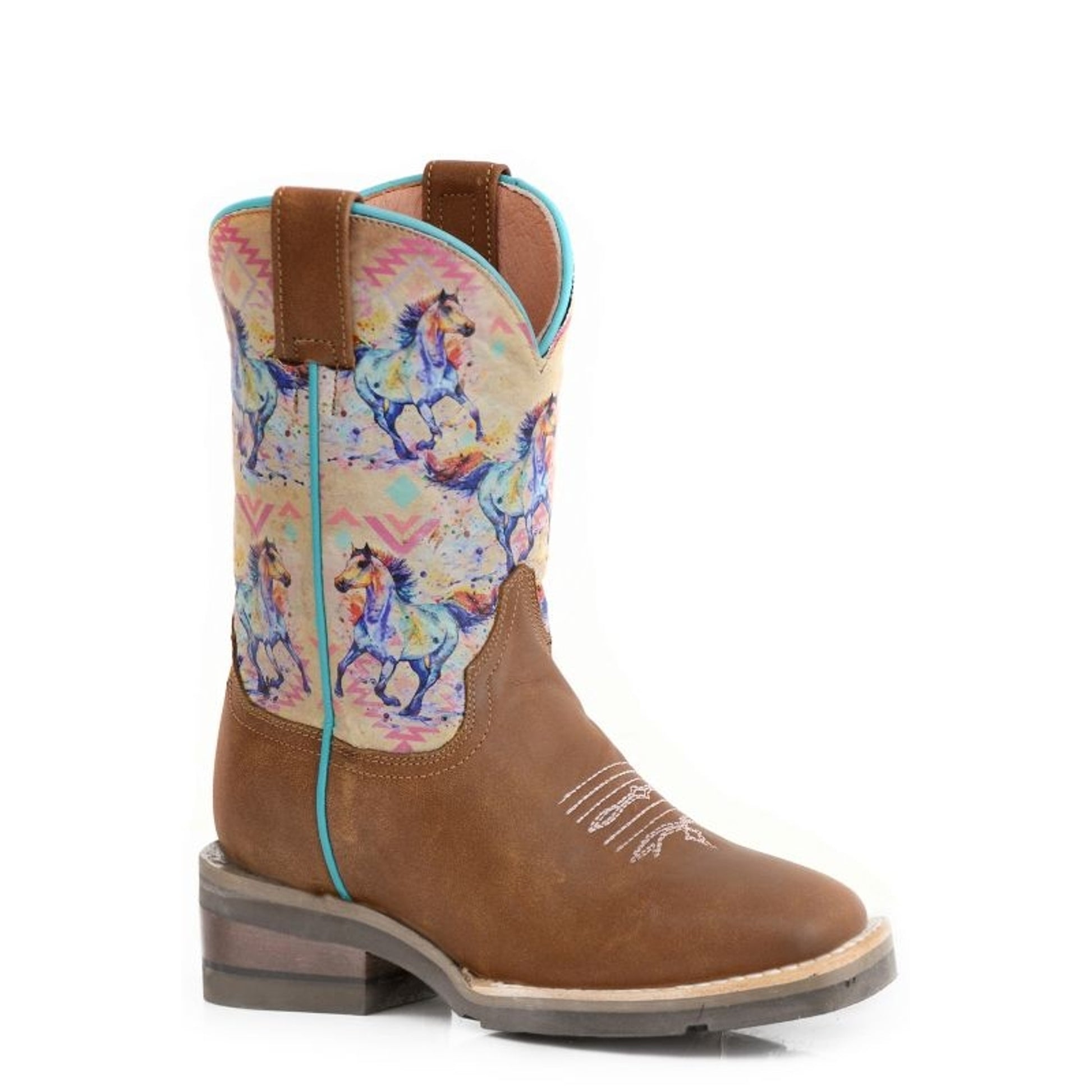 Roper Little Kids Horses Boots 3 Brown