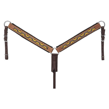 Tough1 Leather Print Web Overlay Breastcollar