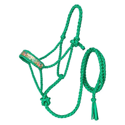 Tough1 Tooled Overlay Mule Tape Halter with Lead