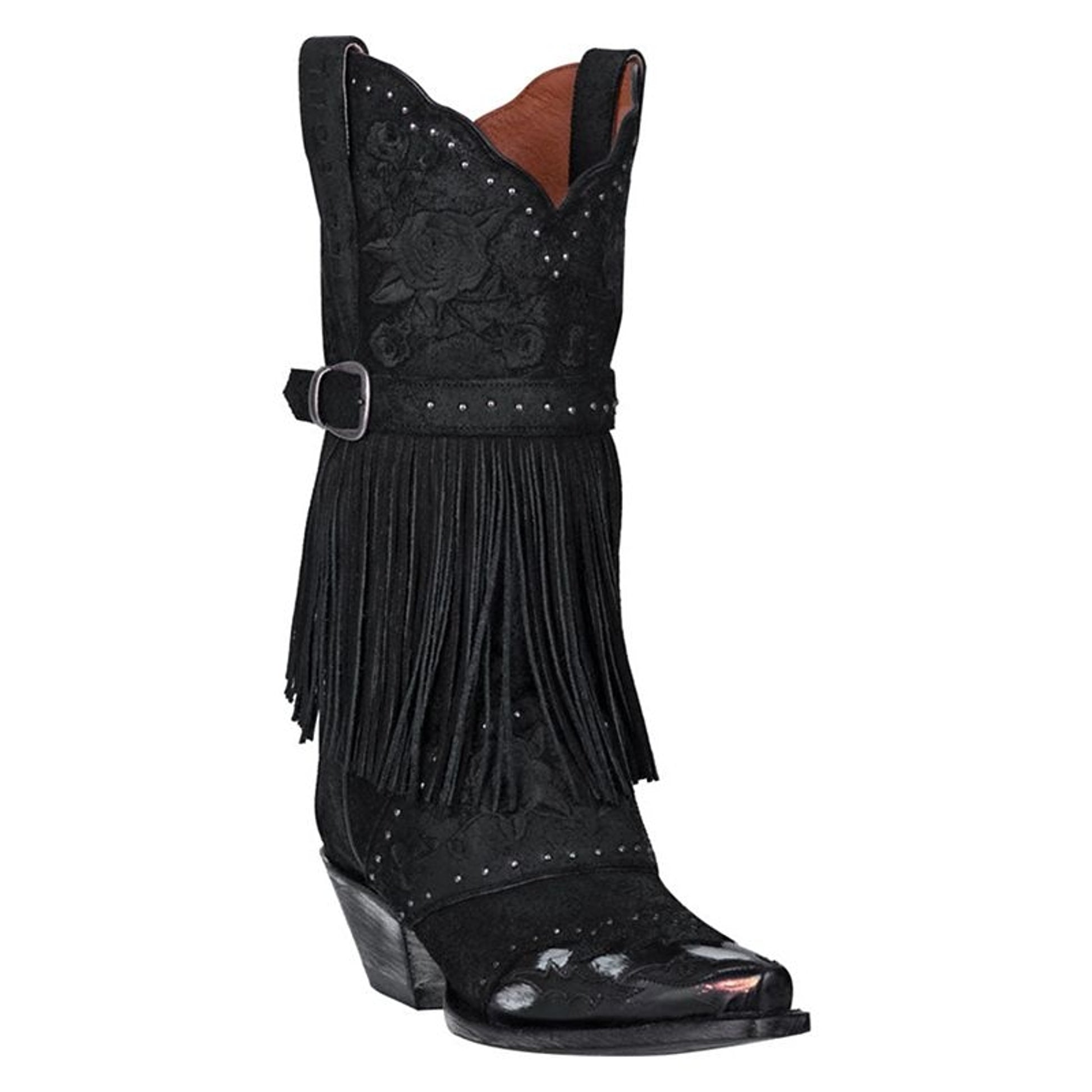 Dan Post Ladies Rose Snip Toe Boots 8.5 M Black