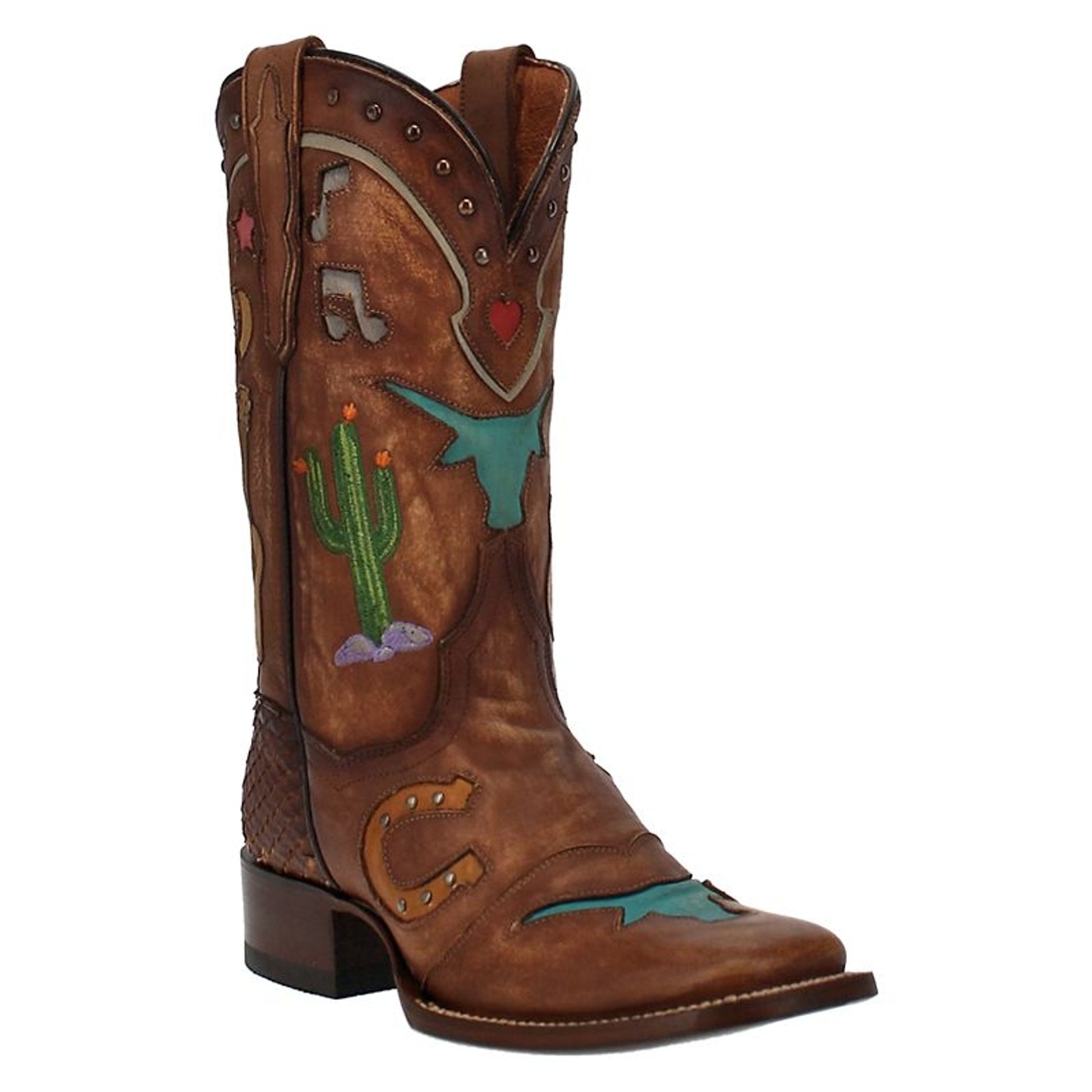 Dan Post Ladies Dream Sq Toe Boots 8 M Tan