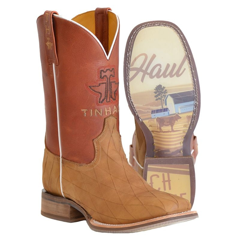Tin Haul Mens Ranch Life Boots 11.5 D Tan