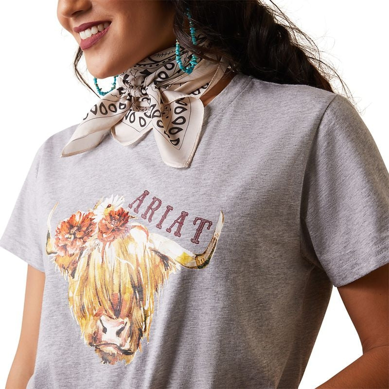 Ariat Ladies REAL Highlander Rose Tee Shirt
