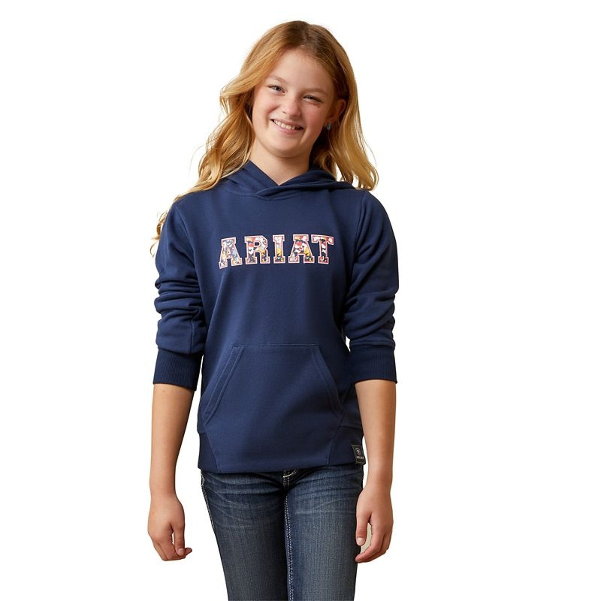 Ariat Youth 3D Logo Hoodie 2.0 M Navy/Red