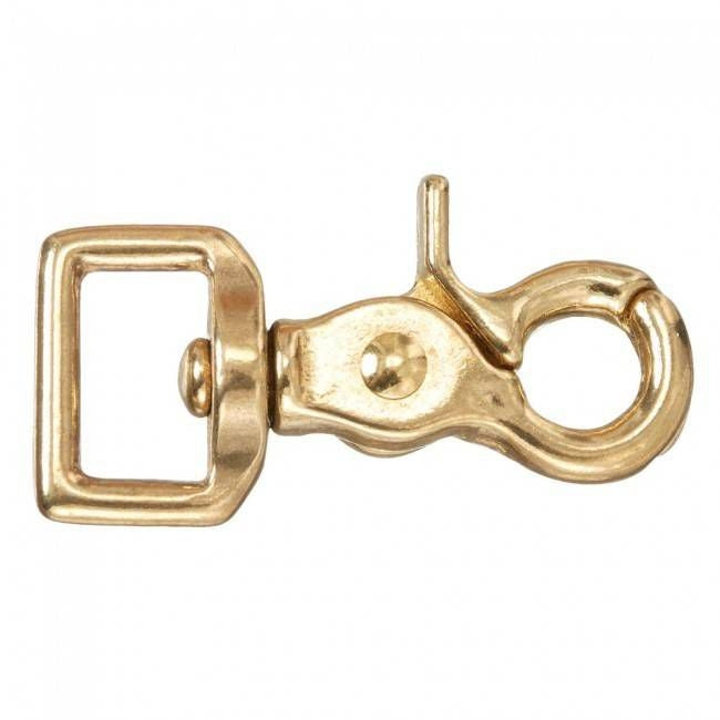Tough1 Brass-Plated Swivel Rein Scissor Snap