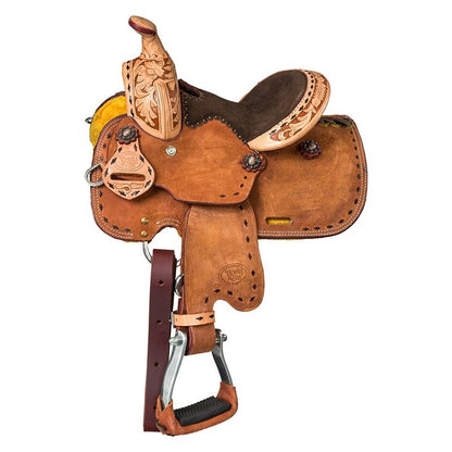 Royal King Reno Buckstitch Roughout Barrel Saddle