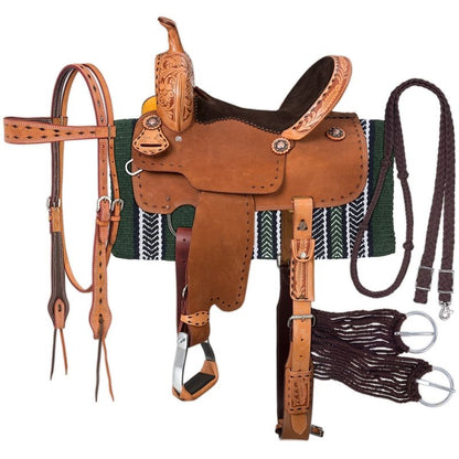 Royal King Reno Buckstitch Roughout Barrel Saddle