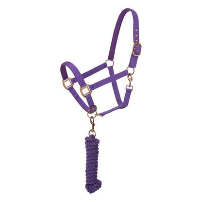 Tough1 Neoprene Padded Halter with Antique Hardware Lead Set