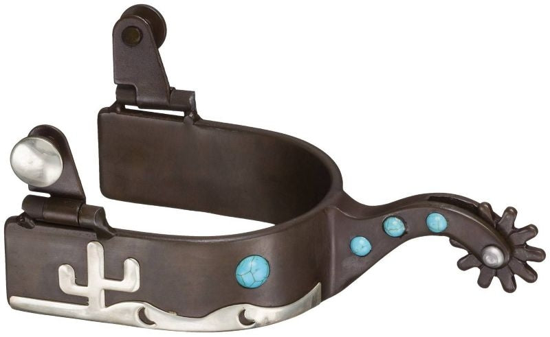 Tough1 Antique Brown Cactus/Turquoise Spurs
