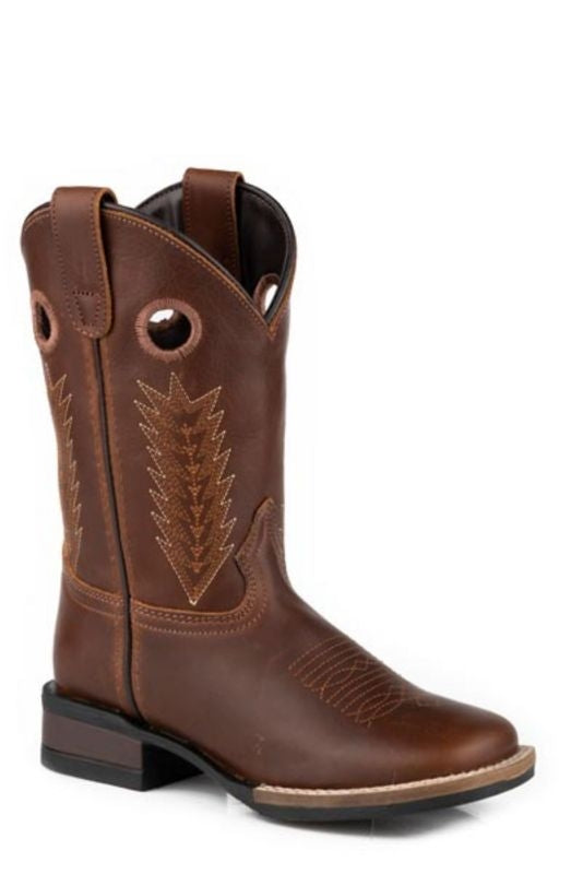 Roper Childs Monterey Square Toe Boots 1 Brown