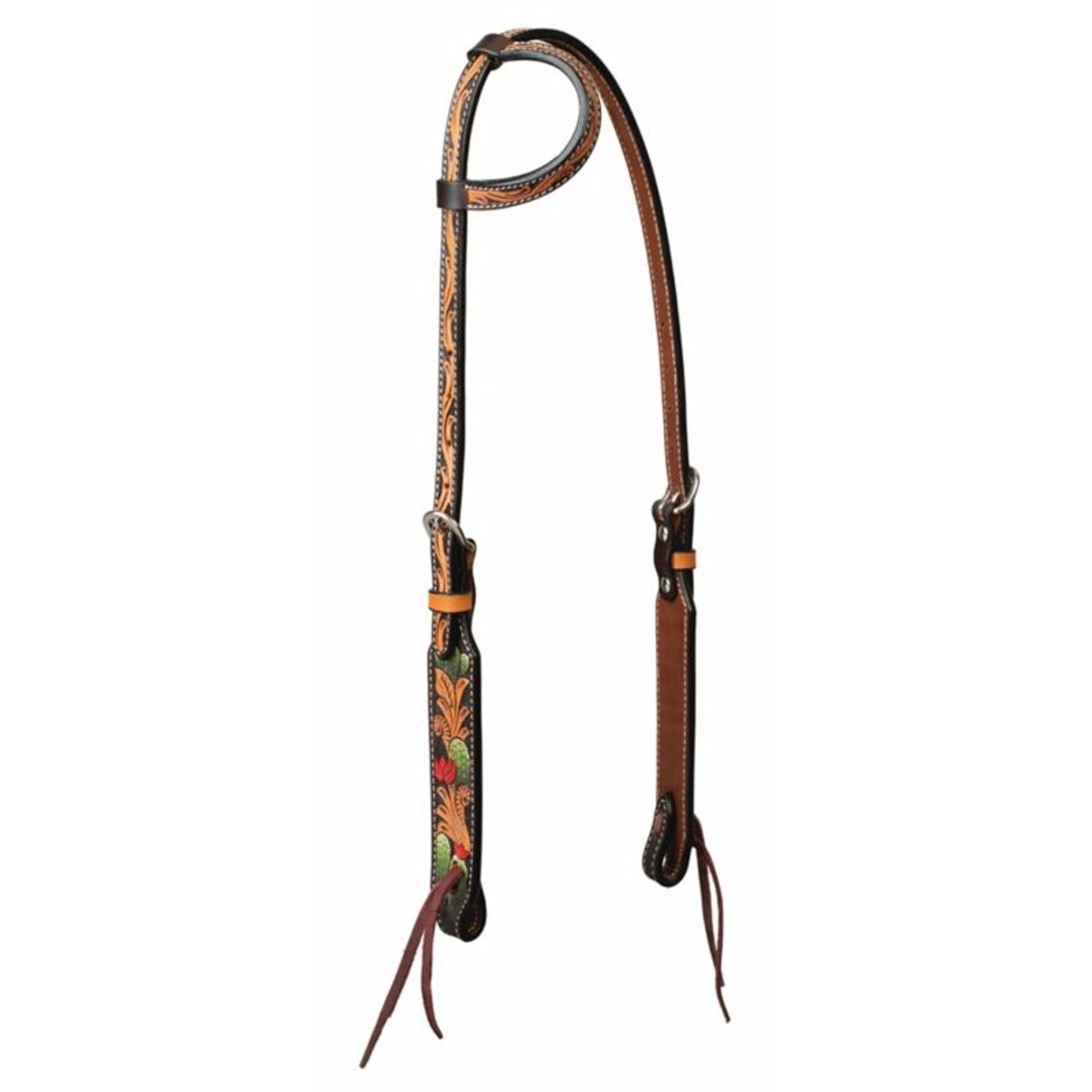 Weaver Cactus Tooled Sliding Ear Headstall