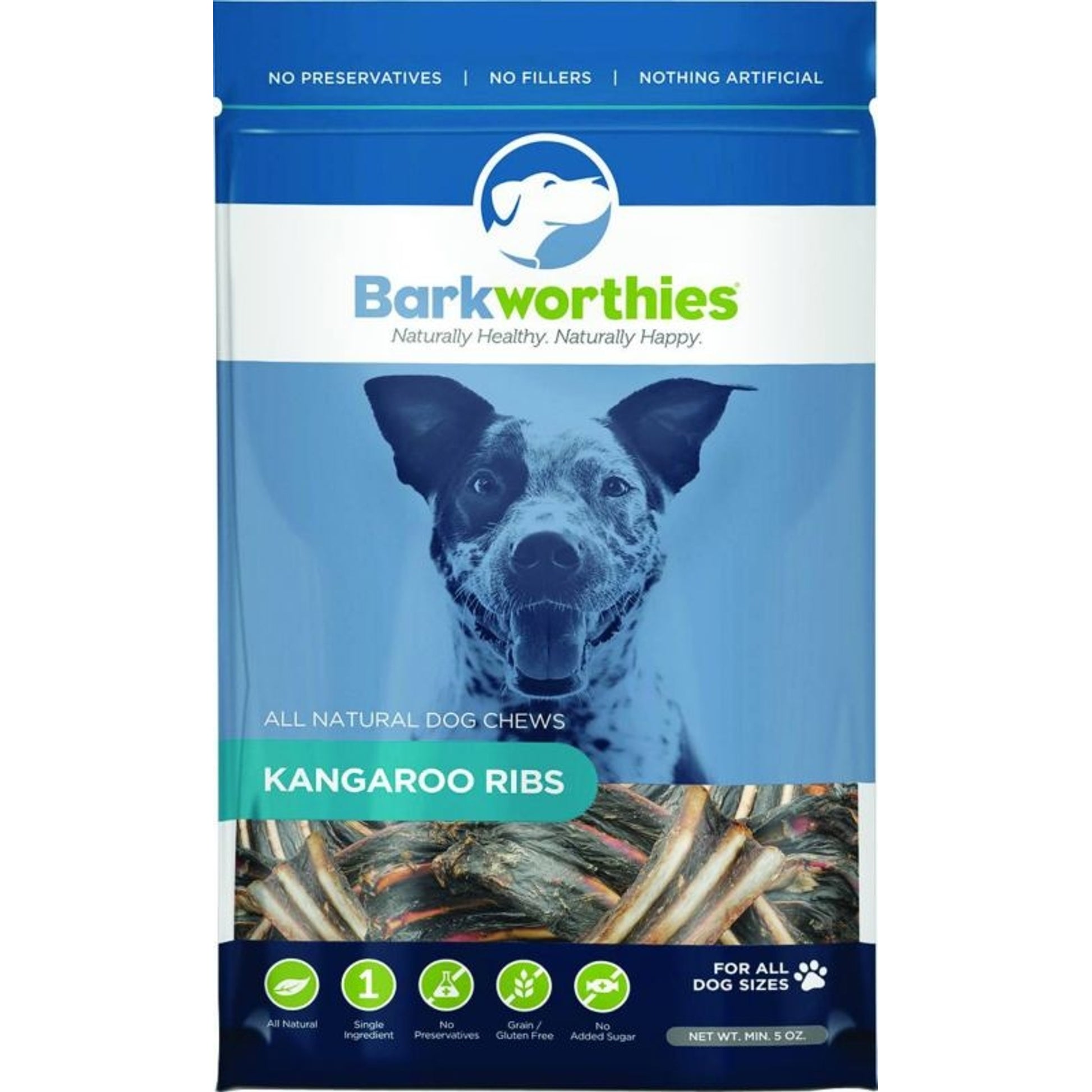 Barkworthies All Natural Kangaroo Ribs Dog Chew
