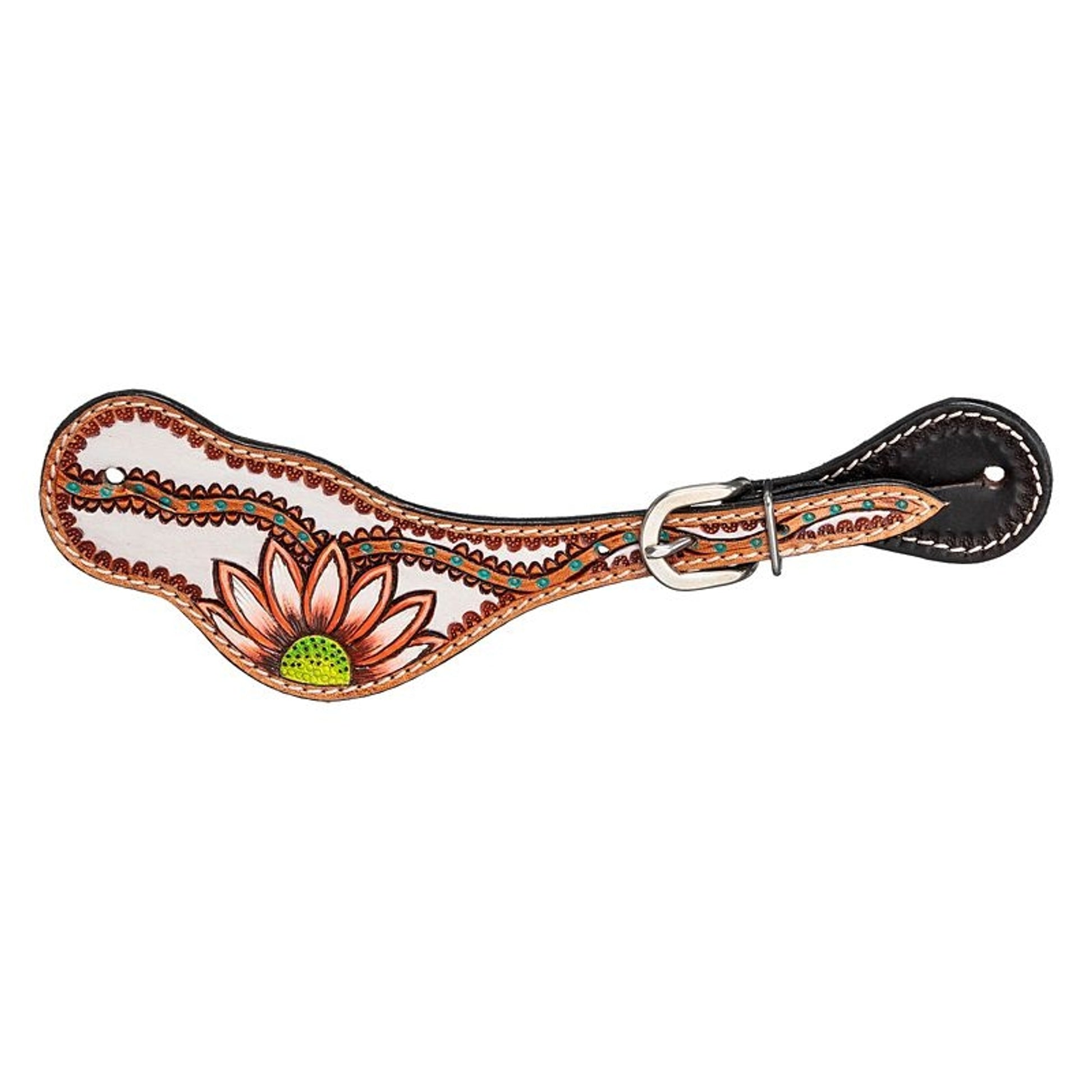 Royal King Coral Flower/White Spur Straps