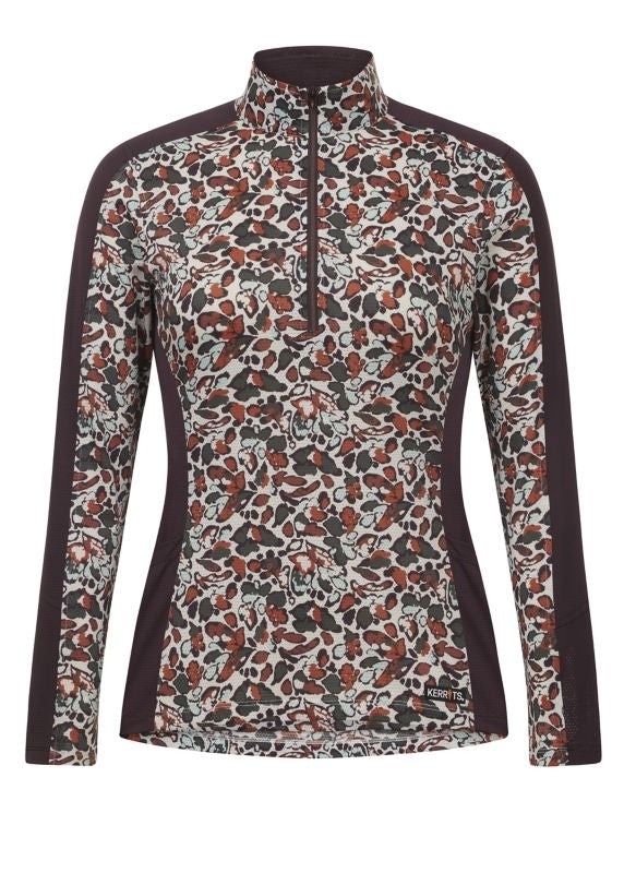 Kerrits Breeze Ice Fil LS Top Print 1X Terracotta