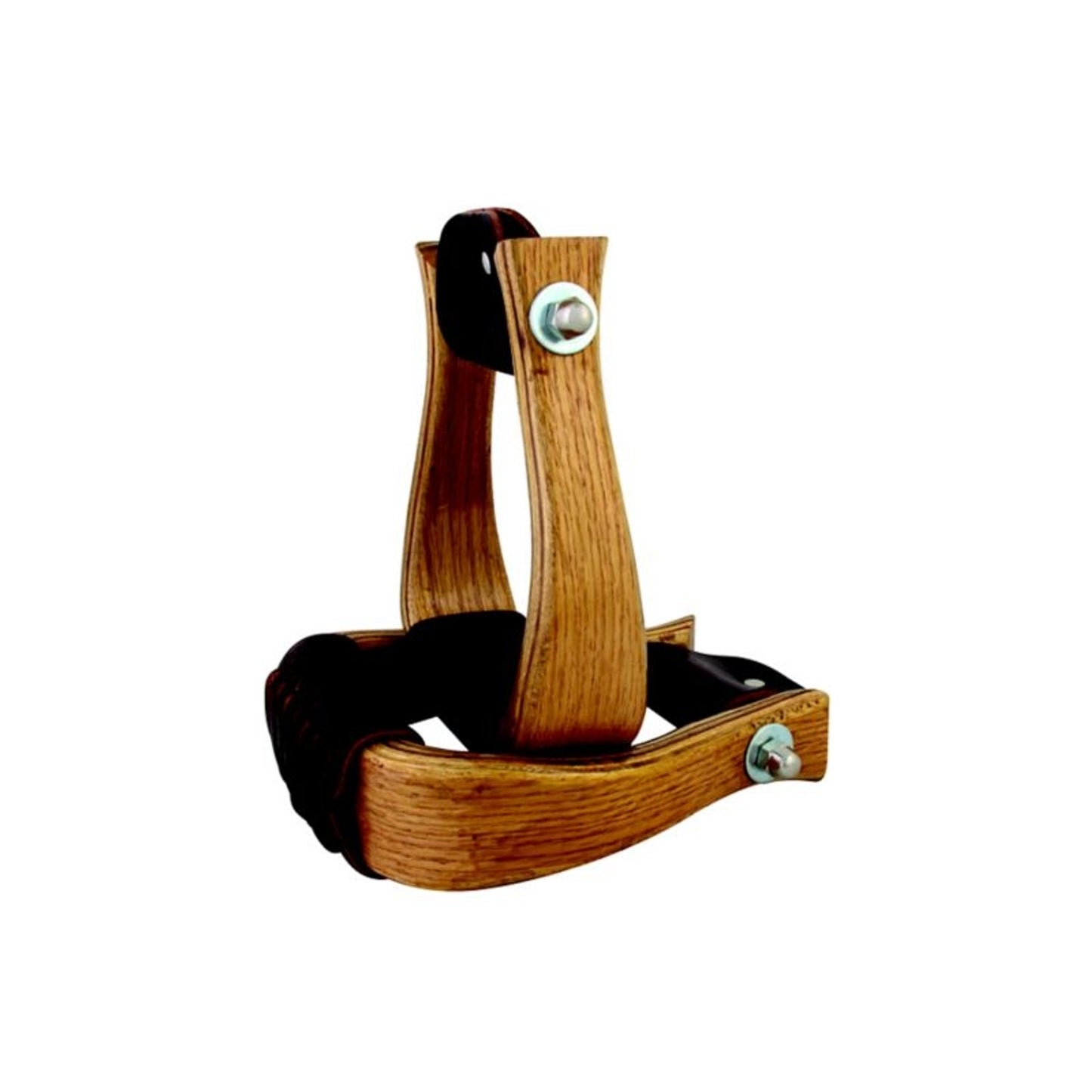 Oak Wood Bell Stirrups with Leather