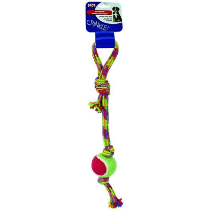 SPOT Crinkler Rope Tug with Tennis Ball