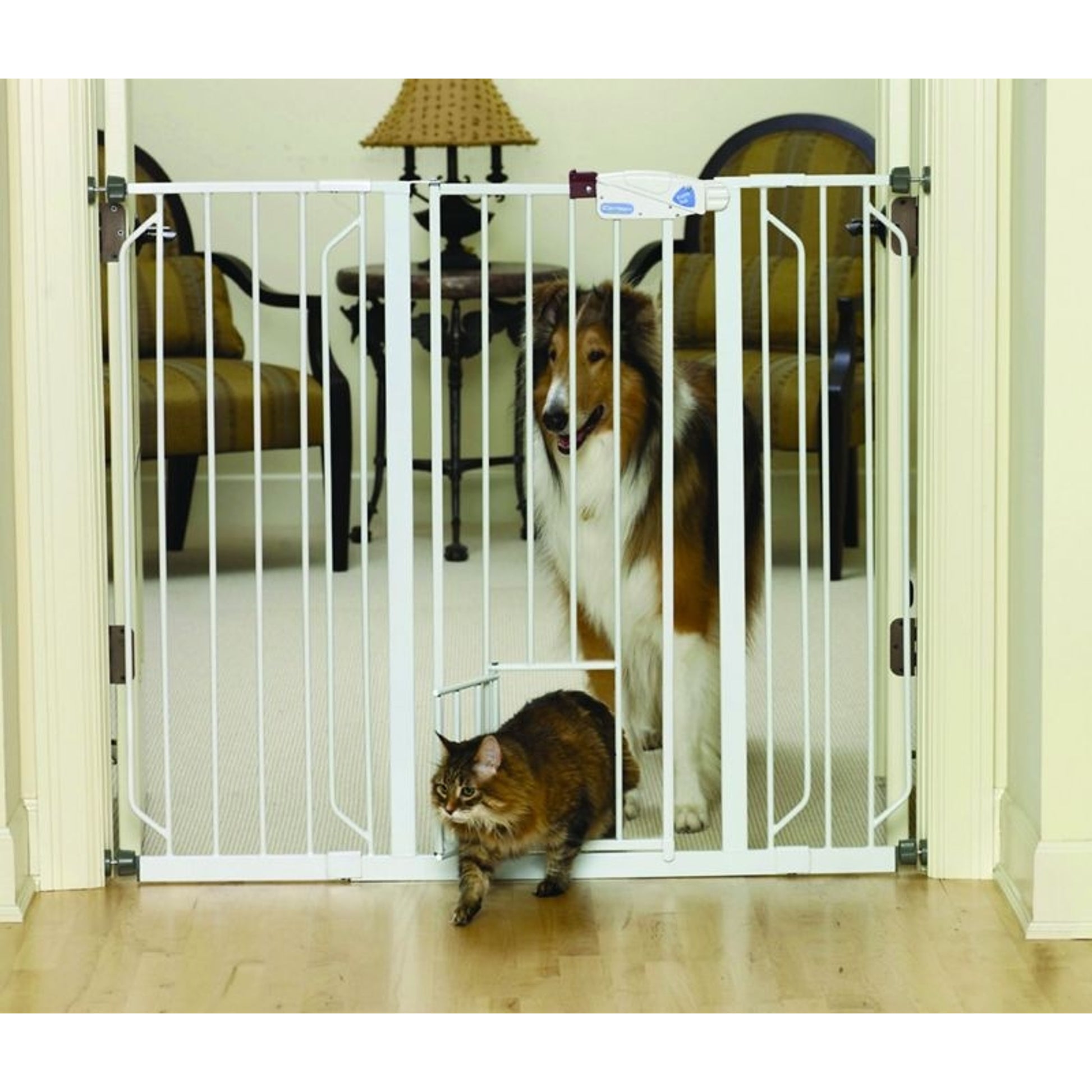 Carlson Extra Tall Walk-Thru Gate With Pet Door