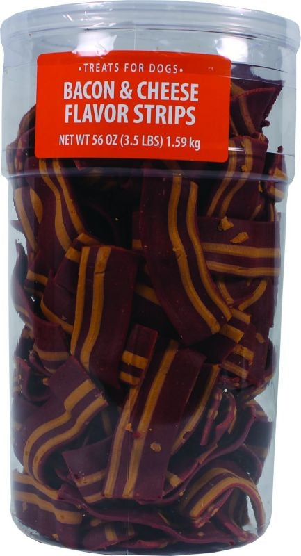 Triumph Wavy Bacon & Cheese Flavor Strips Dog Treats - Bacon & Cheese
