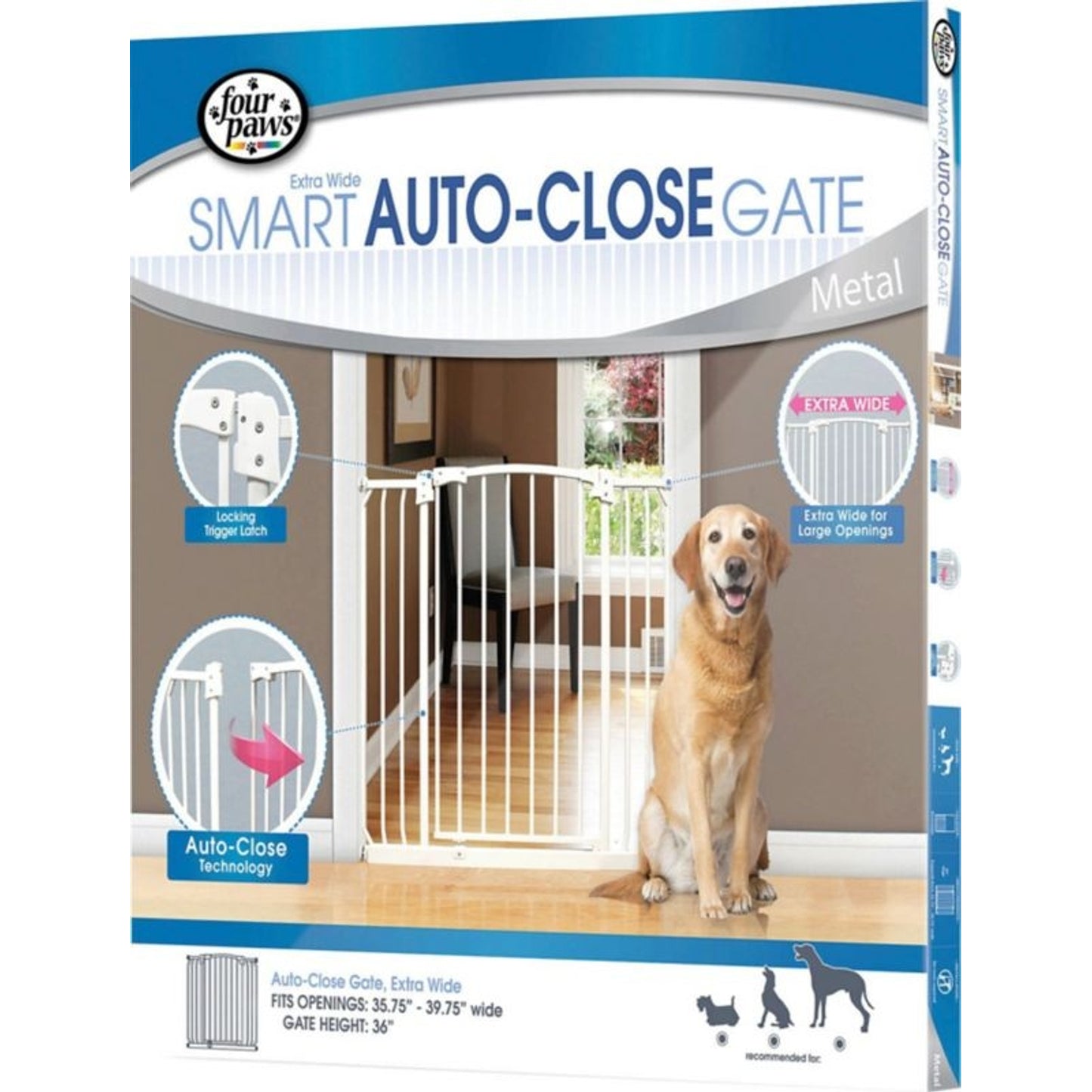 Auto Closing Metal Gate X Wide - 35.75-39.75X36