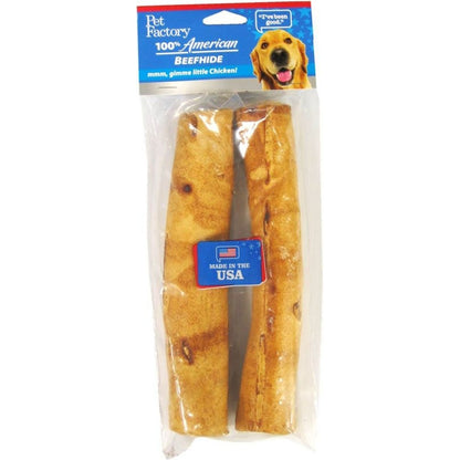 Pet Factory Usa Beefhide Chicken Flavor Rolls - 2 Pack