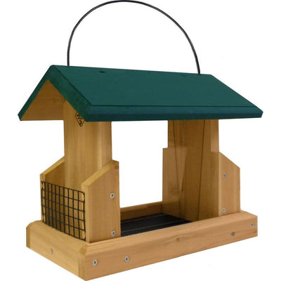 1000 West Deluxe Cedar Hopper Feeder With Suet Holders