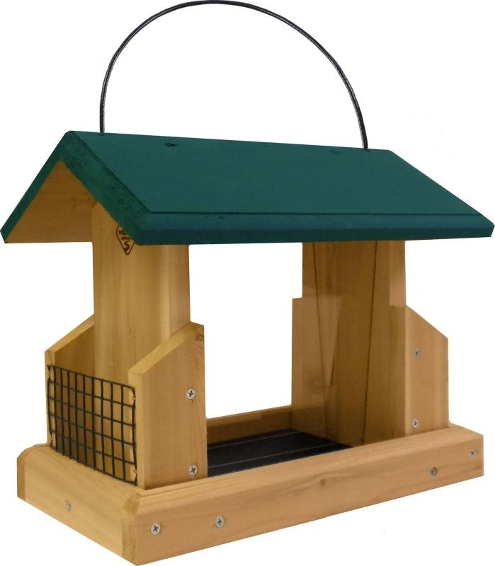 1000 West Deluxe Cedar Hopper Feeder With Suet Holders