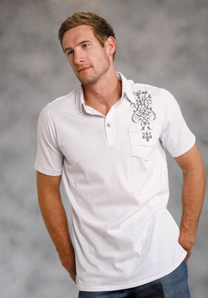 Roper Men's Solid Poplin Btn Down Collr Vergtd Btn Short Sleeve Shirt
