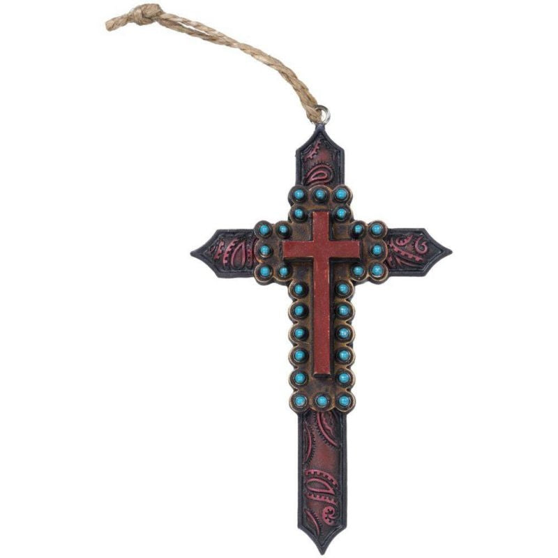 Gift Corral Paisley Cross and Turquoise Beads Ornament