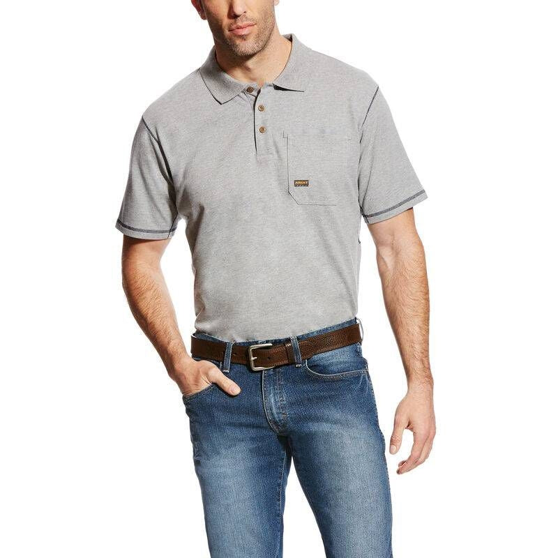 Ariat Mens Rebar Workman Short Sleeve Polo