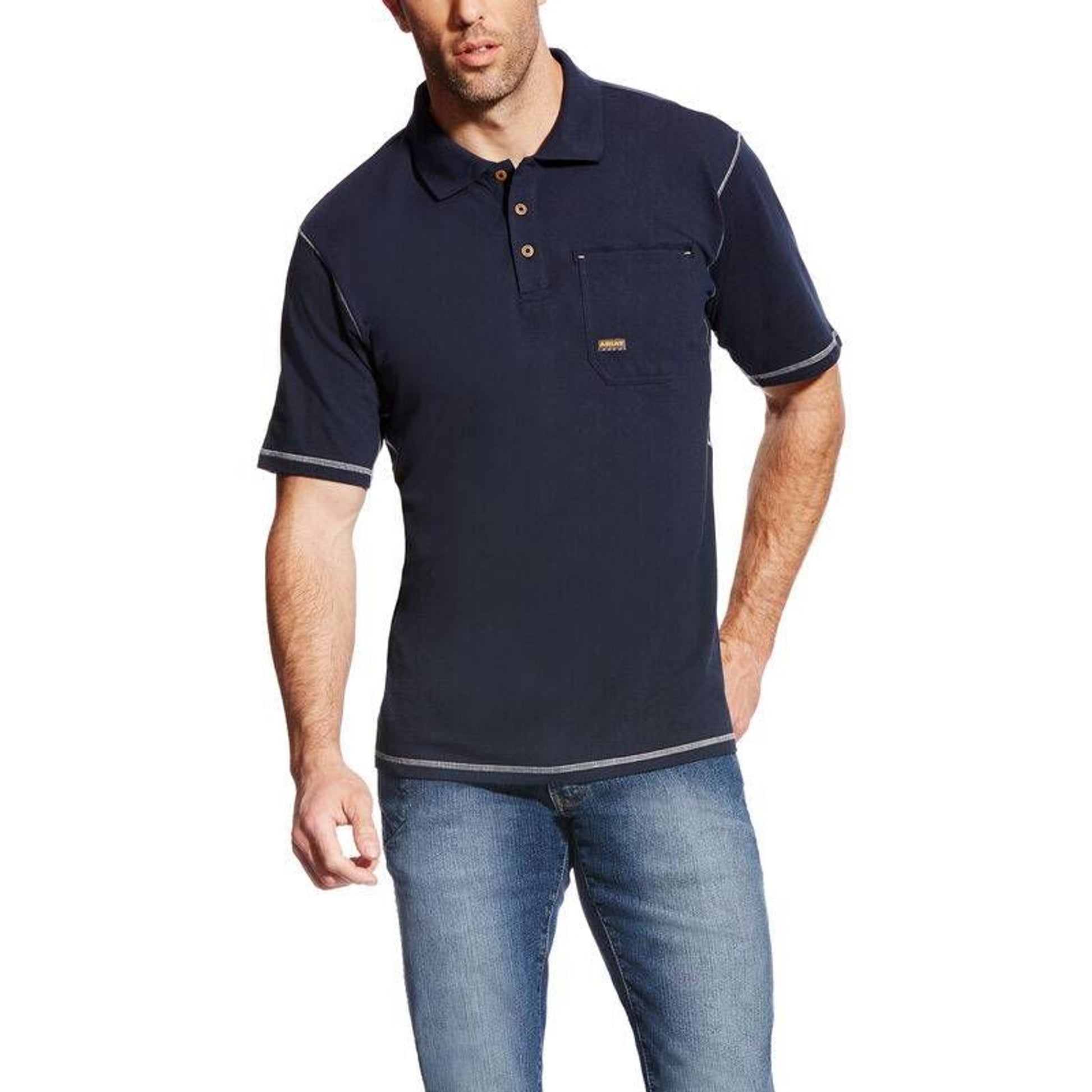 Ariat Mens Rebar Workman Short Sleeve Polo