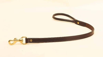 Tory Leather Plain Creased Leather Dog Leash With Rolled Hand Hold