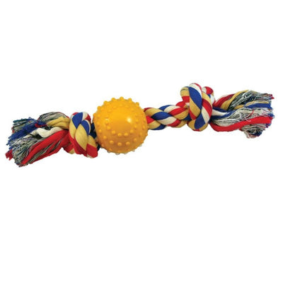 Two Tone Ball Rope Tug Chew Dog Toy