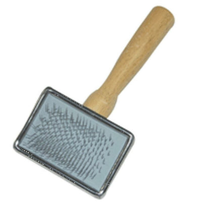 Wire Pet Slicker Brush with Wood Handle