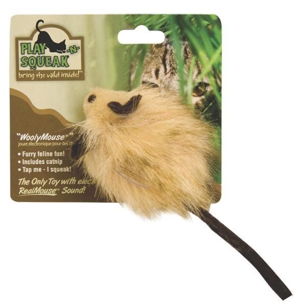 Play-N-Squeak Woolly Mouse Cat Toy