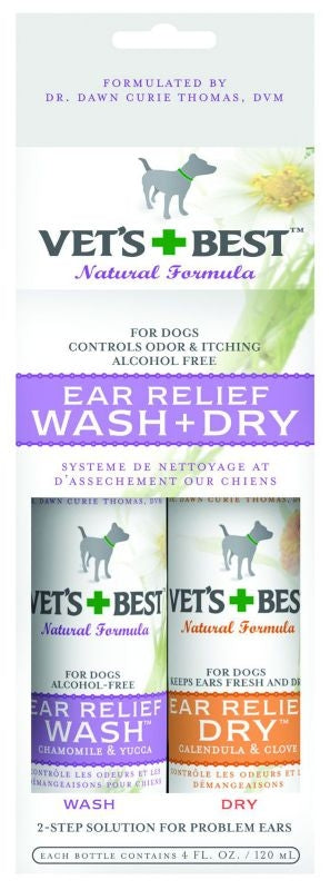 Vet's Best Ear Relief Wash & Dry