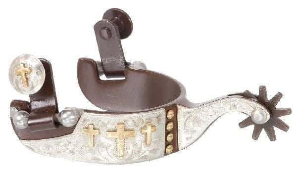 Kelly Silver Star Gold Triple Cross Kids Spurs