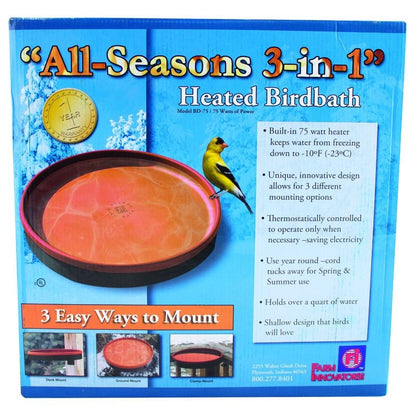 Farm Innovators All Seasons 3-In-1 Heated Birdbath