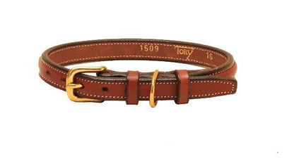 Tory Leather Narrow Square Raised Dog Collar