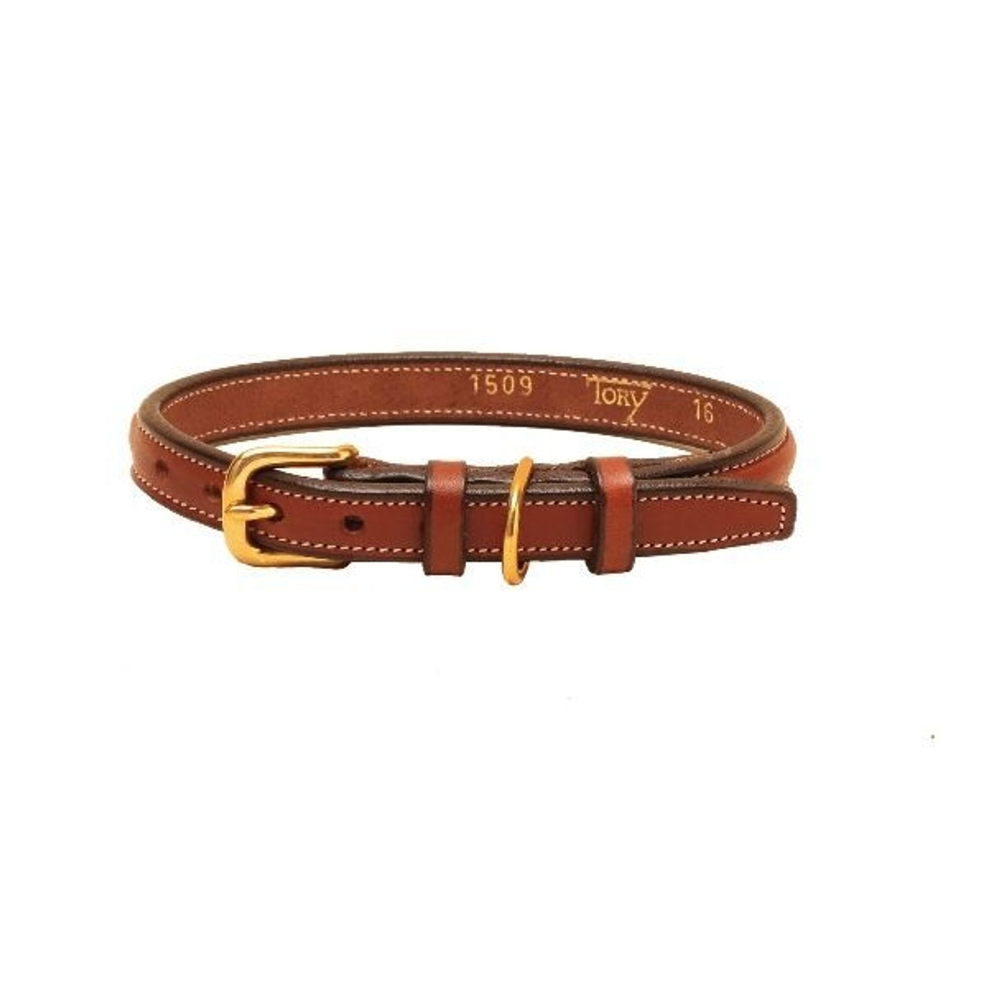 Tory Leather Narrow Square Raised Dog Collar